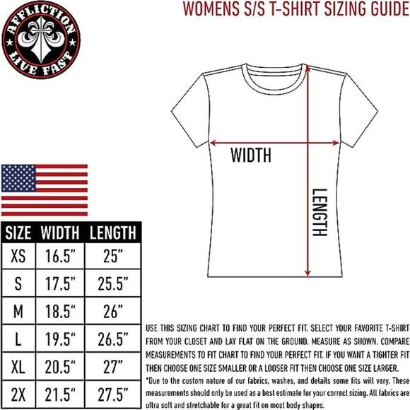 Affliction Women's SANCTUARY Scoop Short Sleeve Rust Biker Tattoo T-Shirt NWT XL - Picture 4 of 4